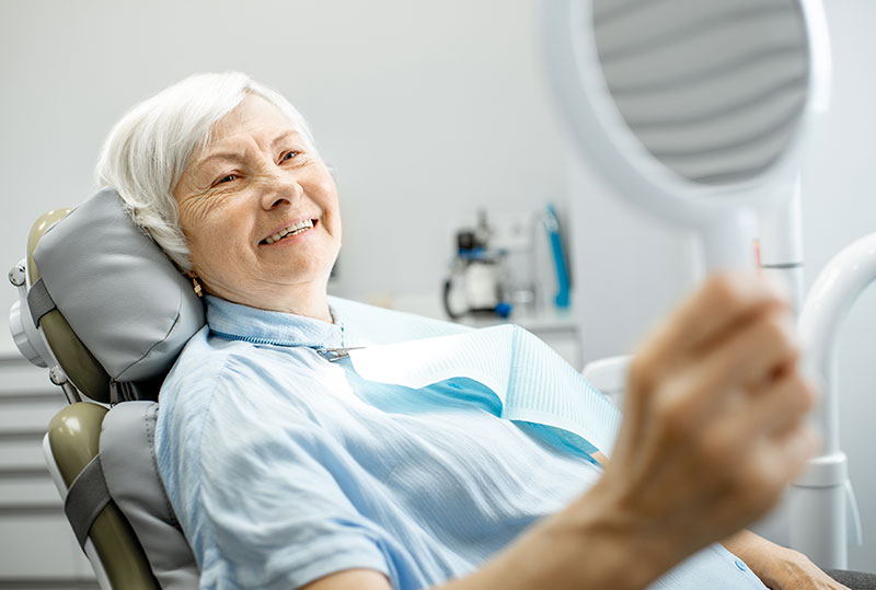 elderly lady with soft liner